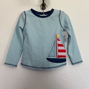 NWT Mud Pie Kids UPF 50+ Long Sleeve Swim Top Medium 2T 3T
